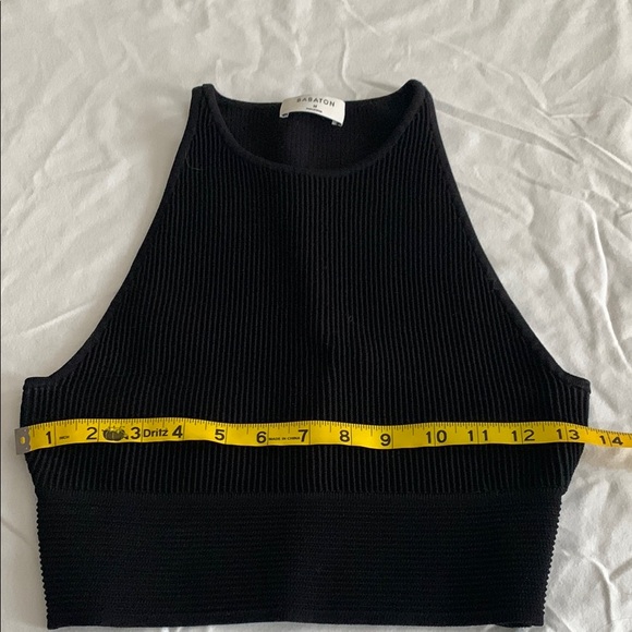 Babaton Tops - Babaton Black Ribbed Sleeveless Crop Tank